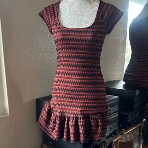 Striped Black and Red Women's Dress